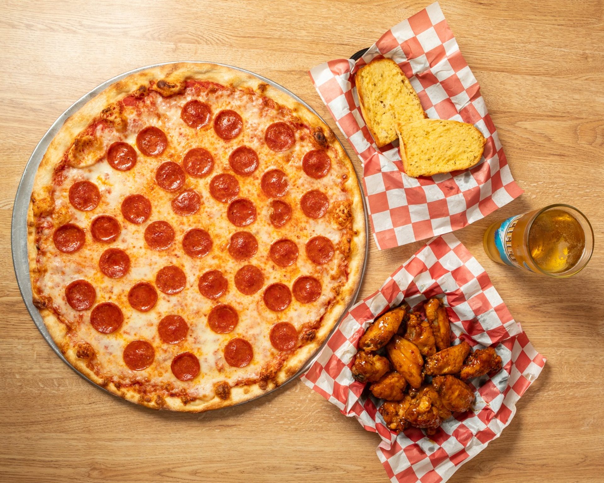 Lunch special: slice, wings, soda